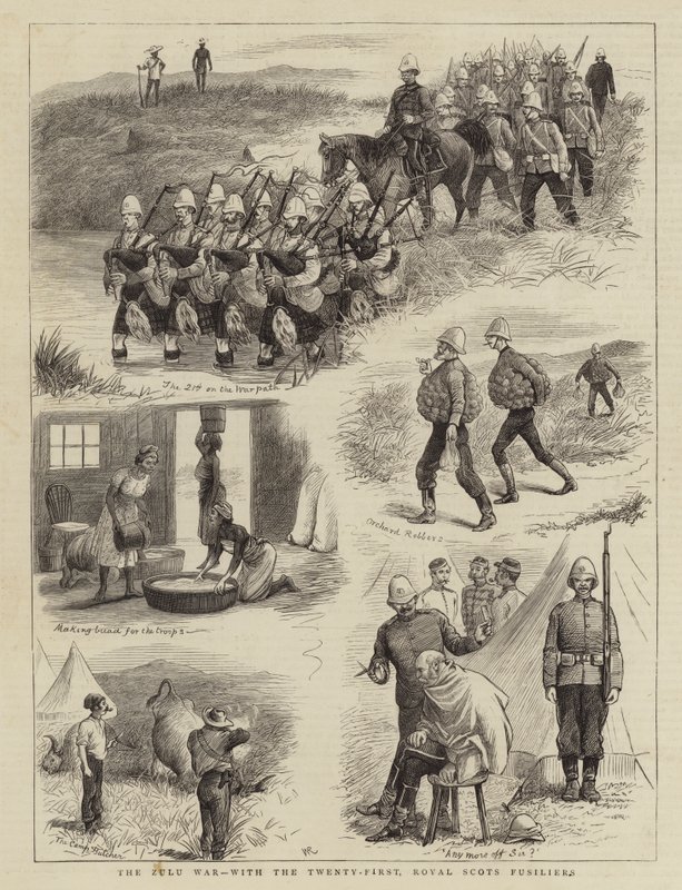 Zulu-krigen, med de tjueførste, Royal Scots Fusiliers av William Ralston