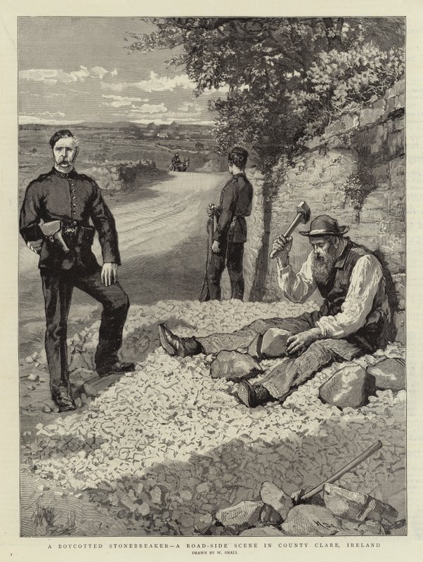 En boikottet Stonebreaker, en scene ved veien i County Clare, Irland av William Small