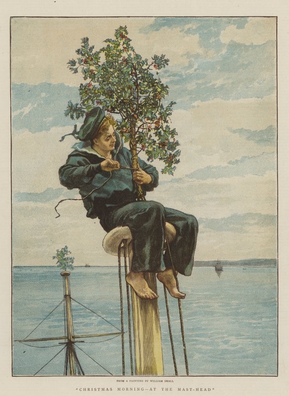 Julemorgen, ved mastehodet (chromolitho) av William Small
