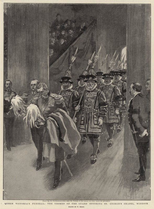 Dronning Victorias begravelse, Yeomen of the Guard inn i St George