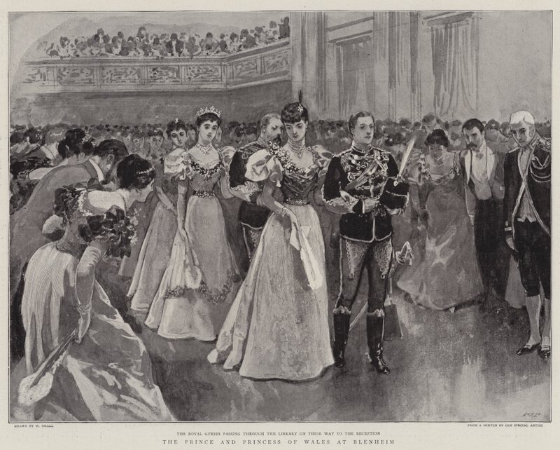 Prinsen og prinsessen av Wales på Blenheim av William Small