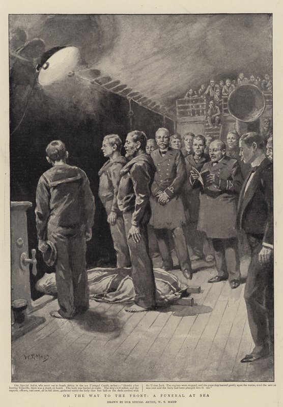 På vei til fronten, en begravelse til sjøs av William T. Maud
