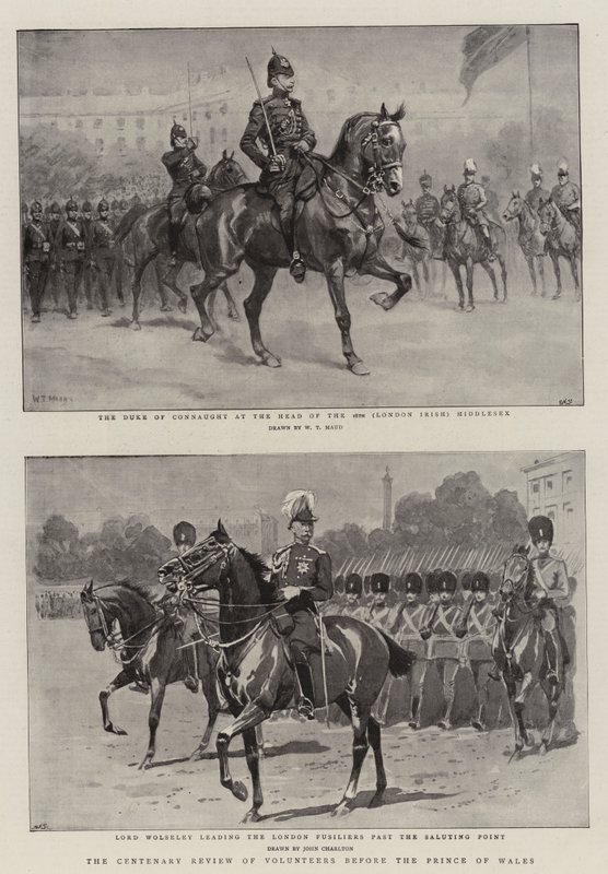 Centenary Review of Volunteers before the Prince of Wales av William T. Maud