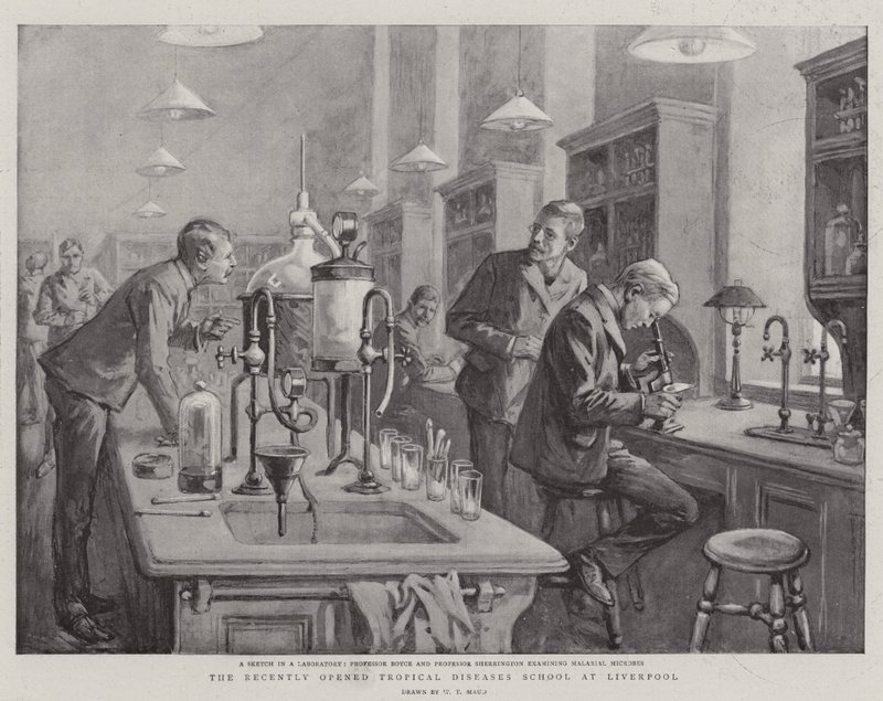 Den nylig åpnede Tropical Diseases School i Liverpool av William T. Maud