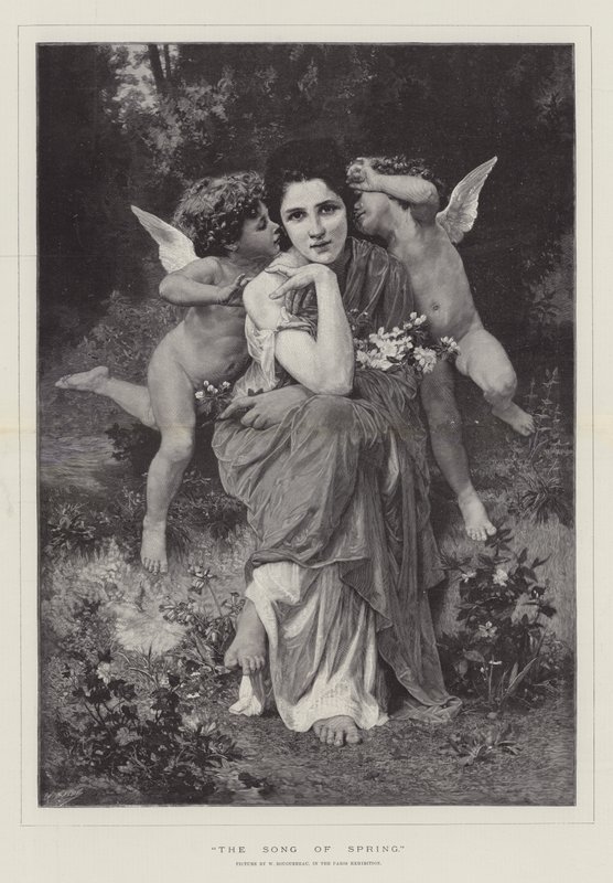Vårsangen, i Paris-utstillingen av William Adolphe Bouguereau