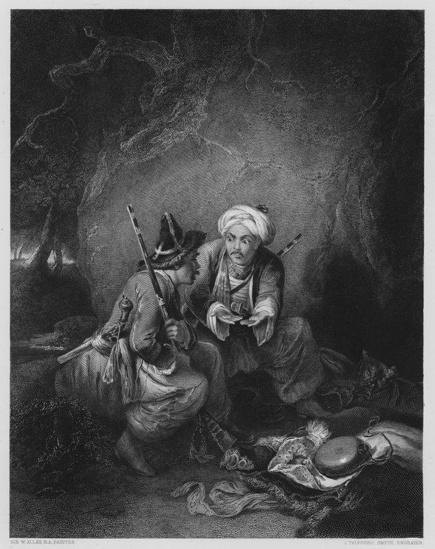 Arabs Dividing Spoil, fra bildet i Vernon Gallery (gravering) av William (after) Allan