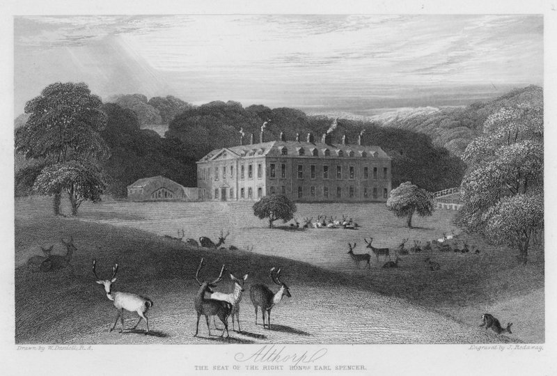 Althorp, setet til Earl Spencer (gravering) av William (after) Daniell