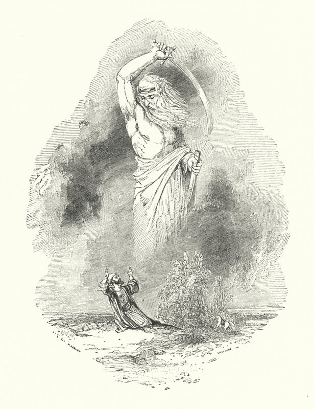 Kjøpmann og Jinee (gravering) av William (after) Harvey
