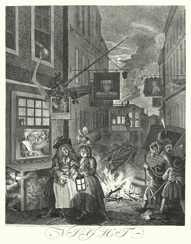 Natt (gravering) av William (after) Hogarth