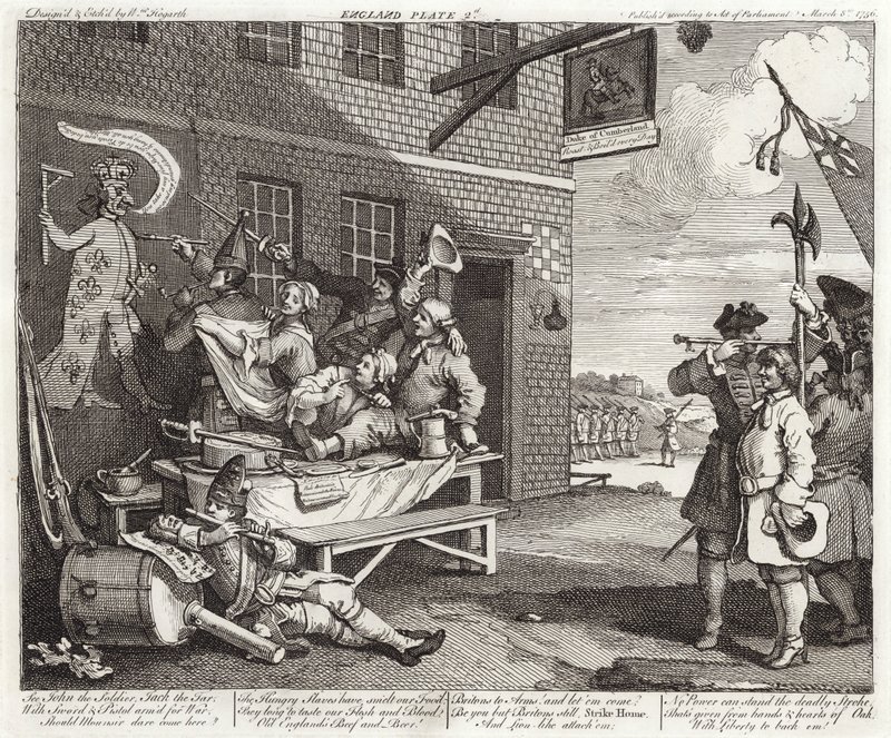Invasjonen - England - Plate 2 av William (after) Hogarth