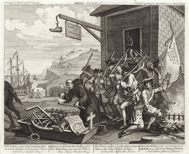 Invasjonen - Frankrike - Plate 1 av William (after) Hogarth