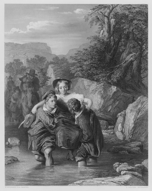 Crossing the Ford, fra bildet i Vernon Gallery (gravering) av William (after) Mulready
