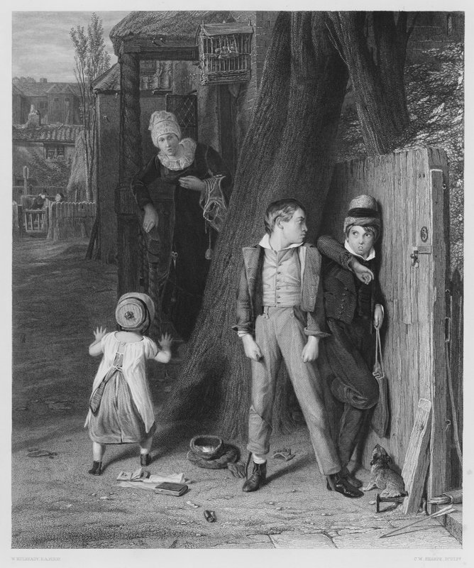 Ulven og lammet, fra bildet i Den Kongelige Samling (gravering) av William (after) Mulready