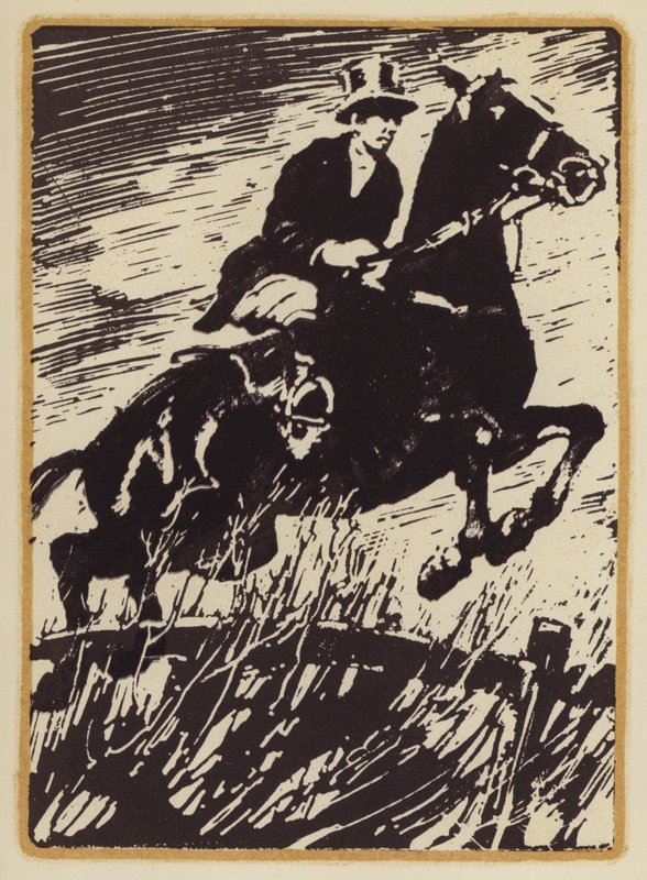 Illustrasjon for Memoirs of a Fox-Hunting Man av Siegfried Sassoon (tresnitt) av William (after) Nicholson