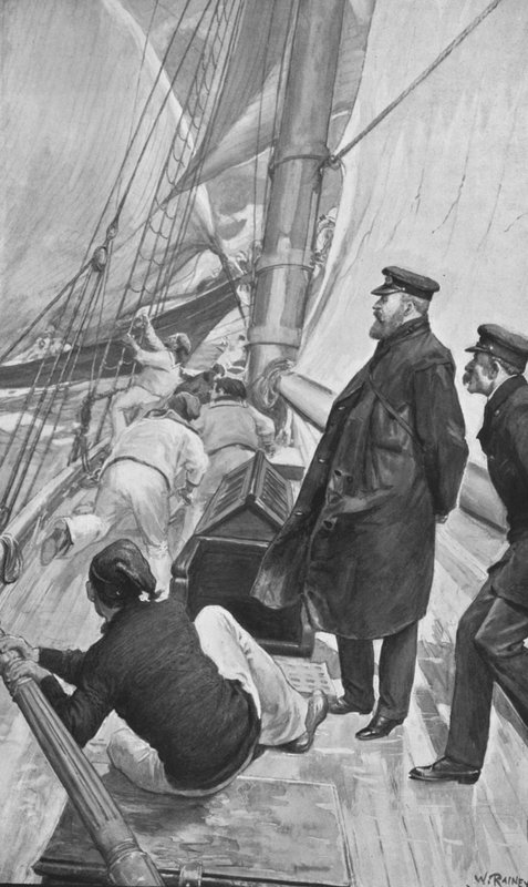 Kong Edward i en yachtulykke ved Cowes av William (after) Rainey