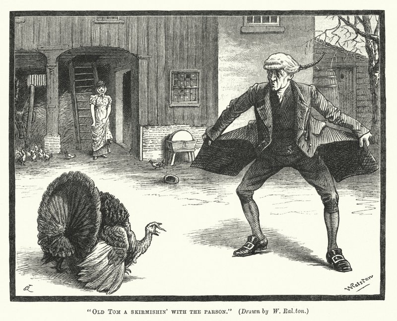 Gamle Tom en trefning med presten (gravering) av William (after) Ralston