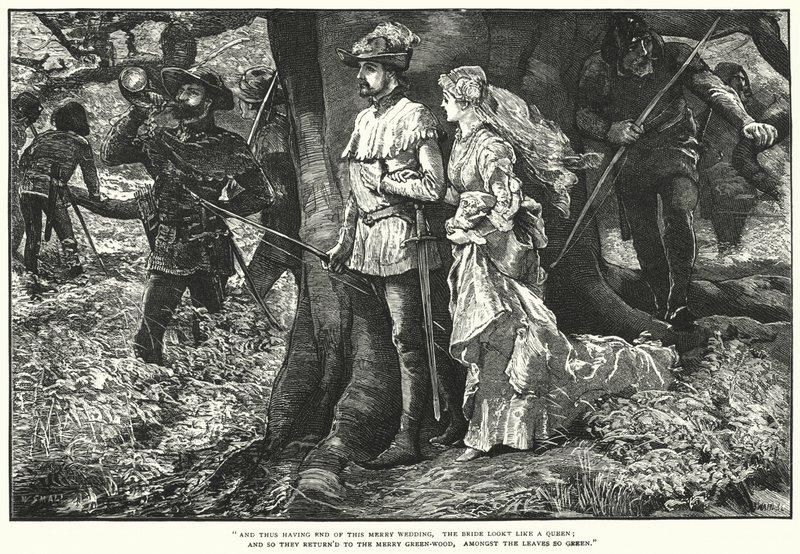 Robin Hood og Allin A Dale (gravering) av William (after) Small