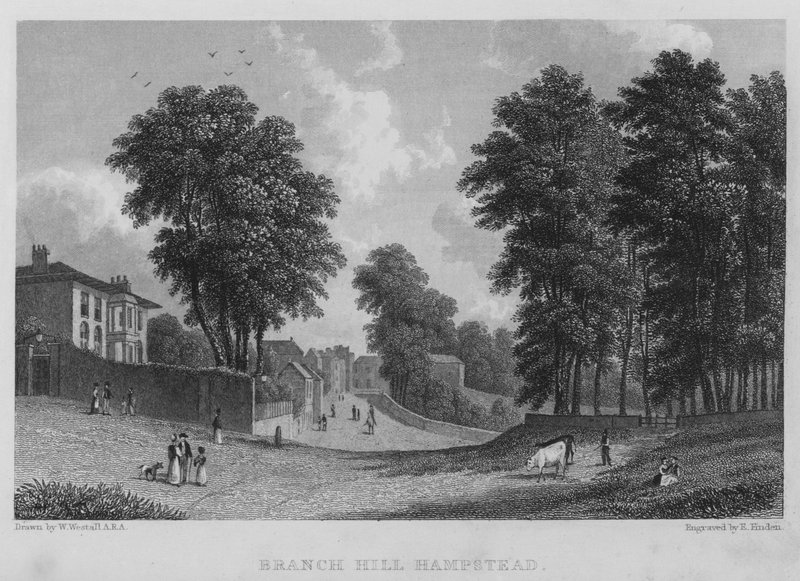 Branch Hill, Hampstead (gravering) av William (after) Westall