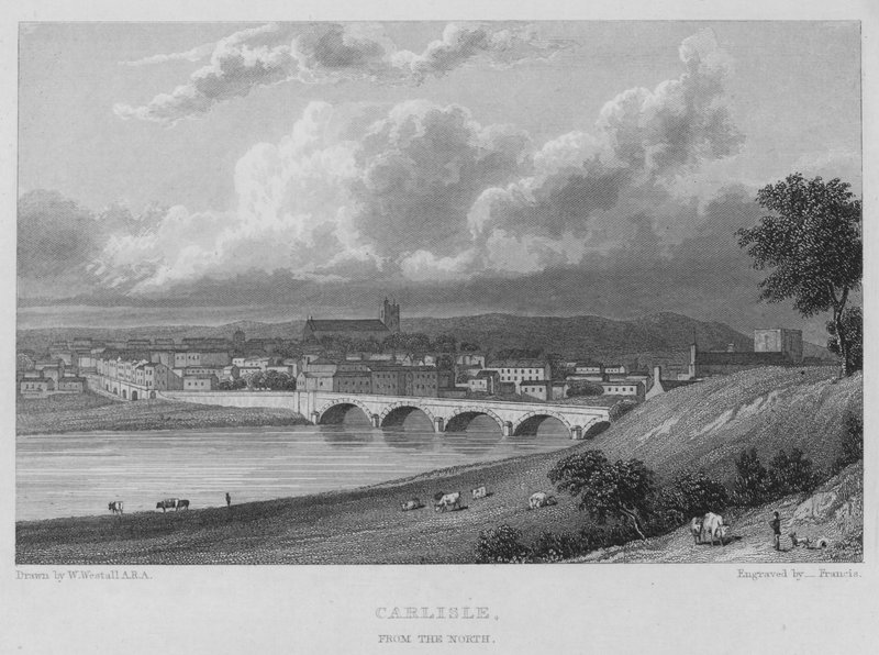 Carlisle, fra nord (gravering) av William (after) Westall