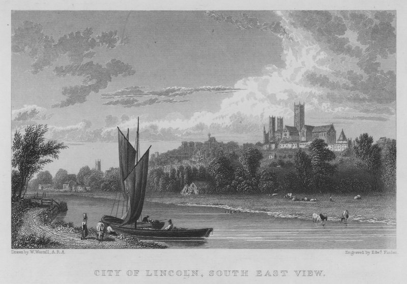 City of Lincoln, South East View (gravering) av William (after) Westall