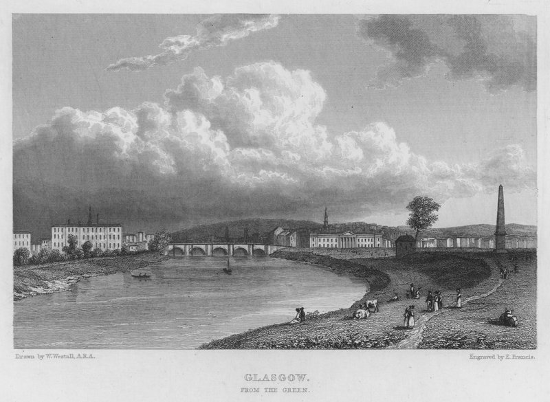 Glasgow, fra det grønne (gravering) av William (after) Westall