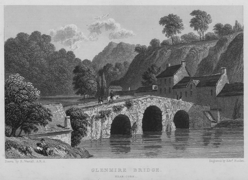 Glenmire Bridge, nær Cork (gravering) av William (after) Westall