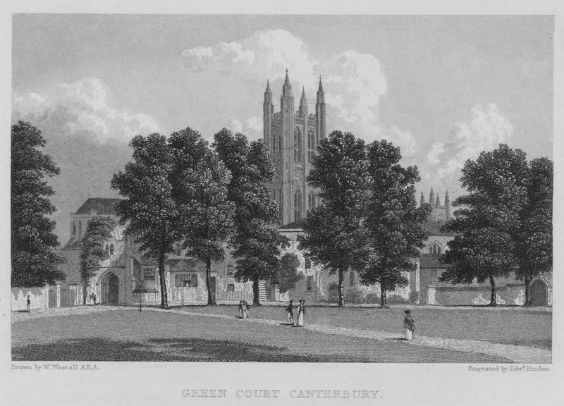 Green Court, Canterbury (gravering) av William (after) Westall
