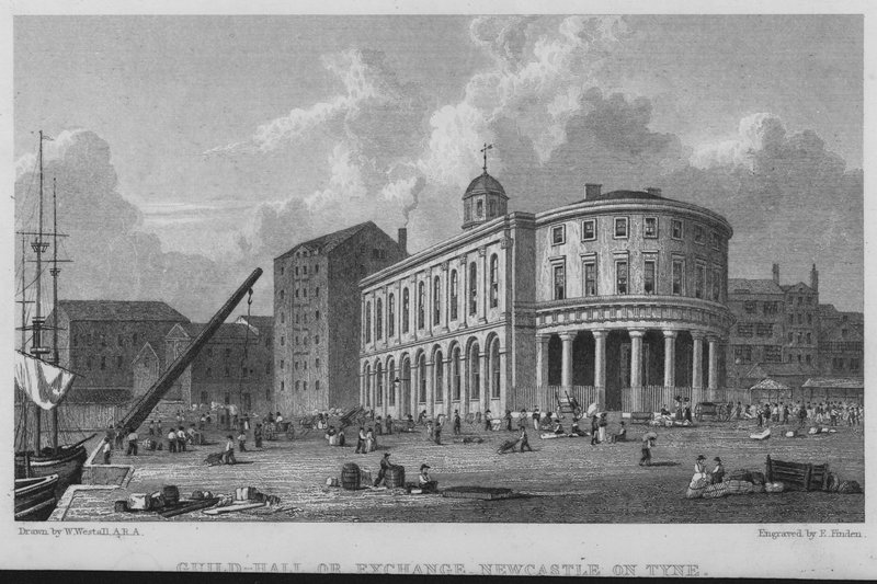Guild-Hall eller Exchange, Newcastle on Tyne (gravering) av William (after) Westall