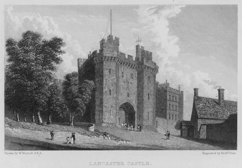 Lancaster Castle (gravering) av William (after) Westall