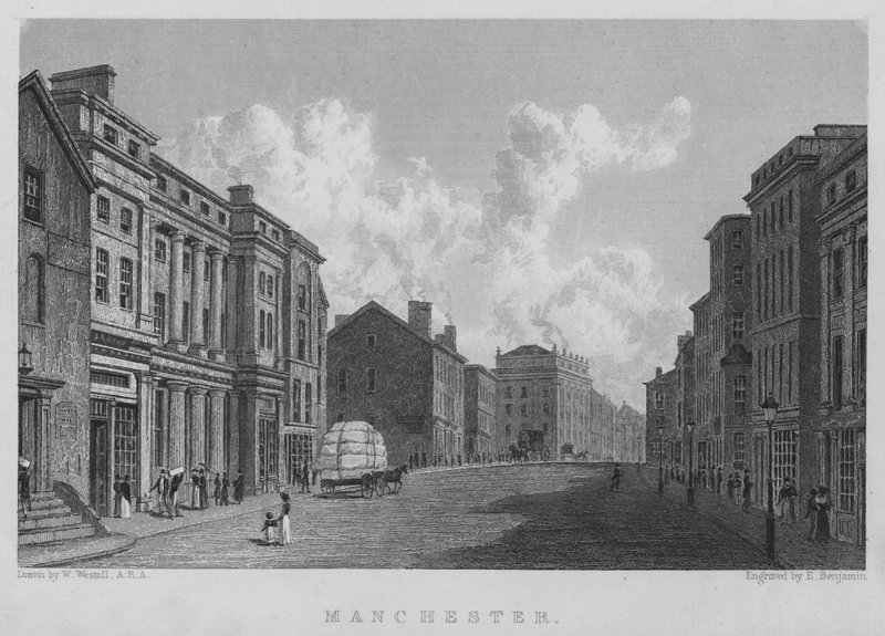 Manchester (gravering) av William (after) Westall