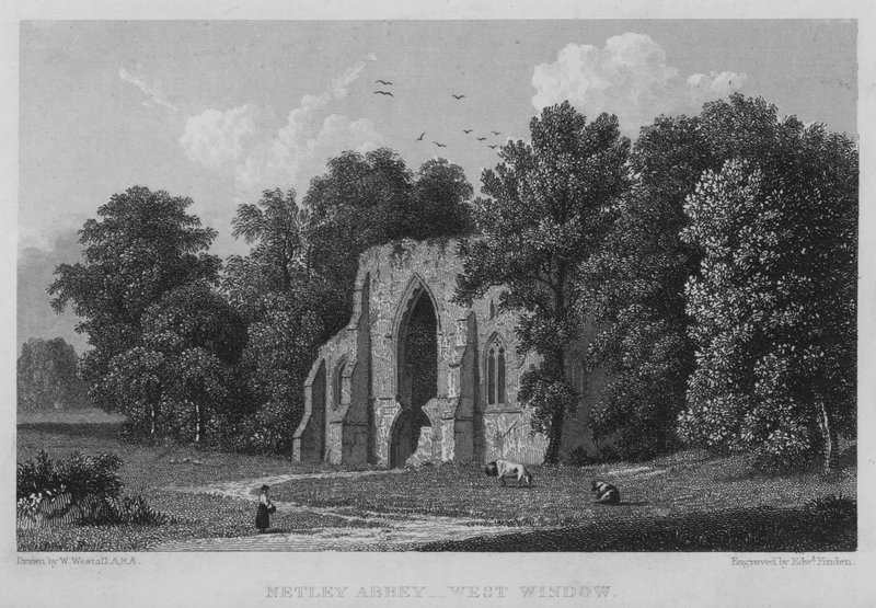 Netley Abbey, West Window (gravering) av William (after) Westall