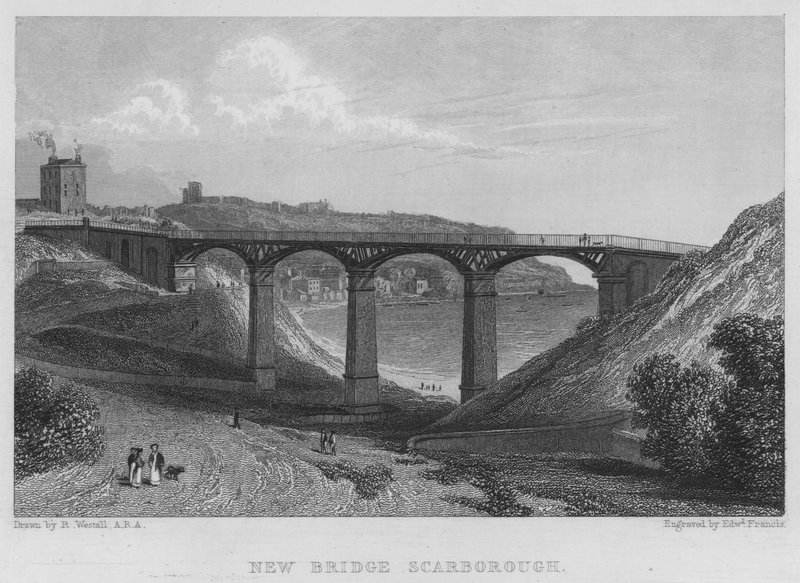 New Bridge, Scarborough (gravering) av William (after) Westall