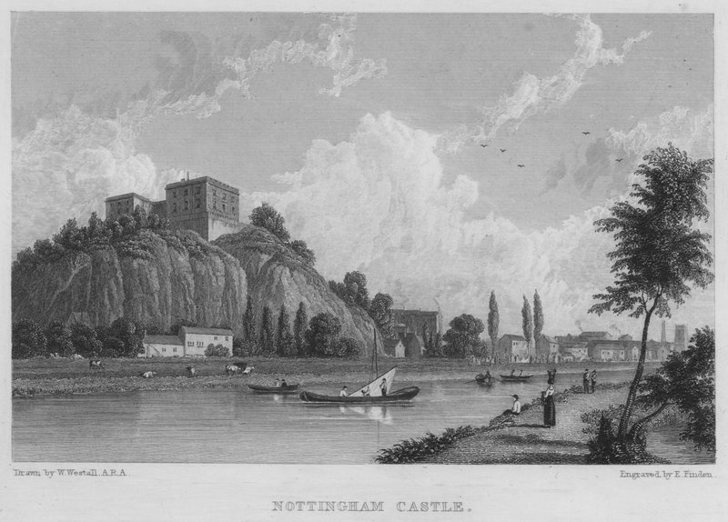 Nottingham Castle (gravering) av William (after) Westall