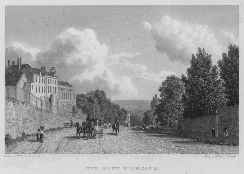 The Bank, Highgate (gravering) av William (after) Westall