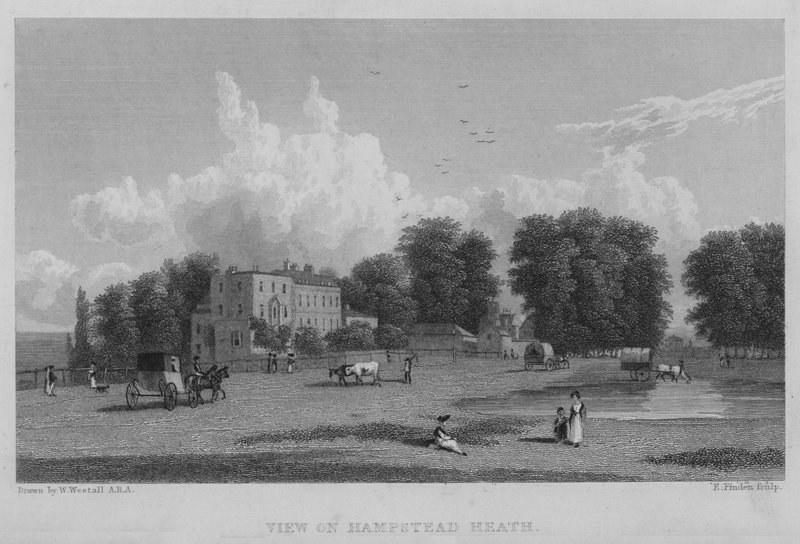 Utsikt over Hampstead Heath (gravering) av William (after) Westall