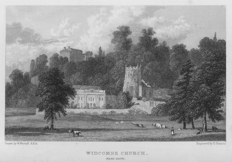 Widcombe Church, nær Bath (gravering) av William (after) Westall