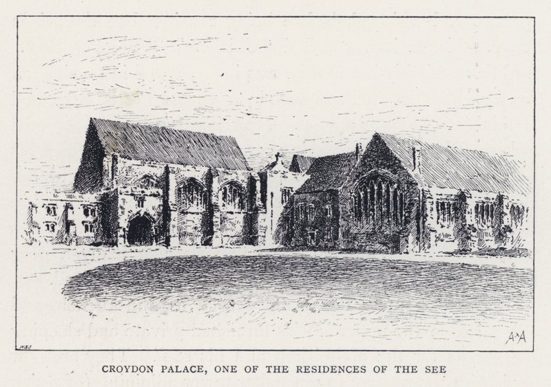 Croydon Palace, en av sjøens boliger (gravering) av William Alexander Ansted