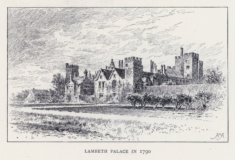 Lambeth Palace i 1790 (gravering) av William Alexander Ansted