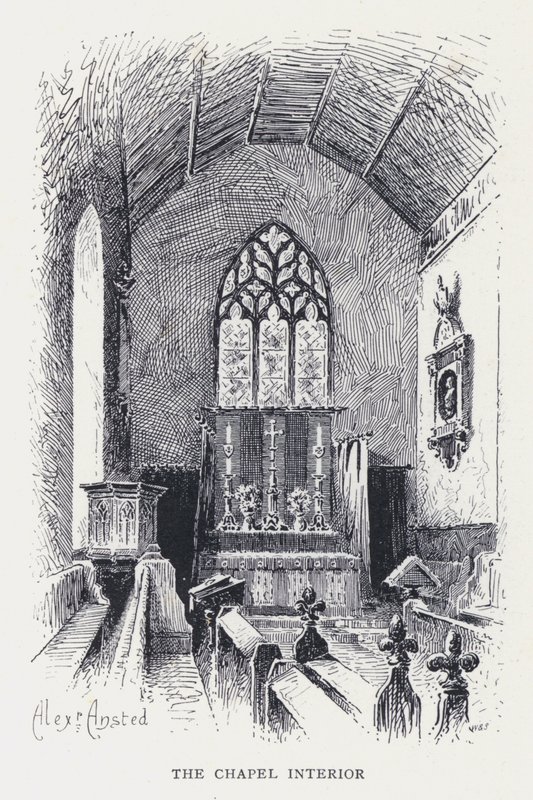 Kapellets interiør (gravering) av William Alexander Ansted