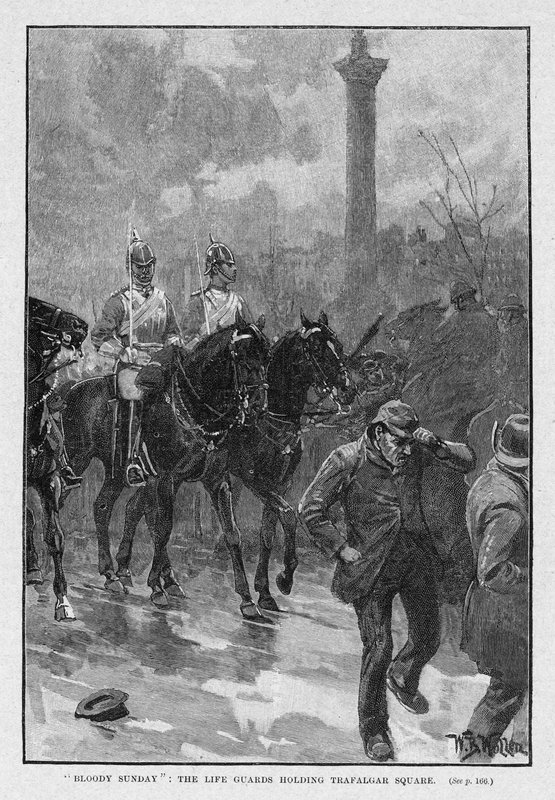 Blodig søndag: Livgarden holder Trafalgar Square av William Barnes Wollen