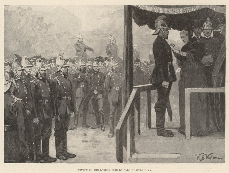 Gjennomgang av London Fire Brigade i Hyde Park av William Barnes Wollen