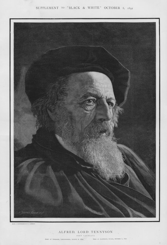 Alfred, Lord Tennyson, engelsk poetprisvinner (litho) av William Biscombe Gardner