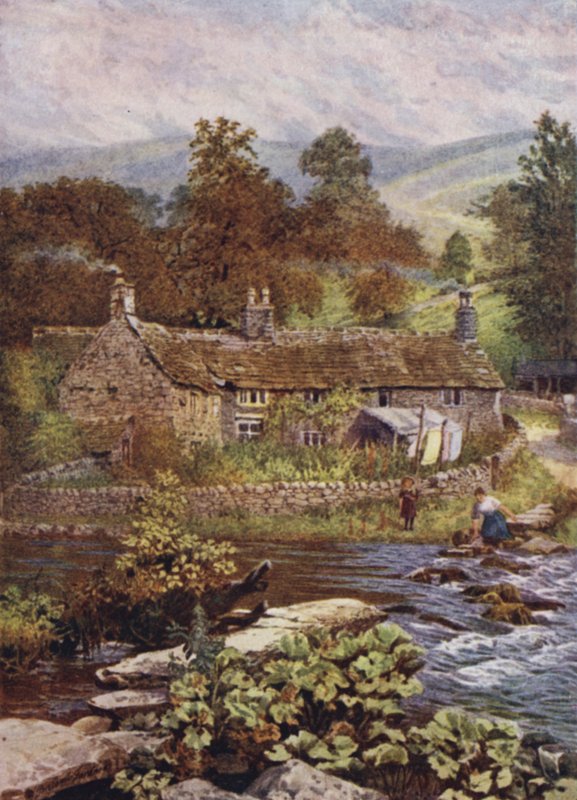 Old Cottage on the Wye, Monsal Dale av William Biscombe Gardner