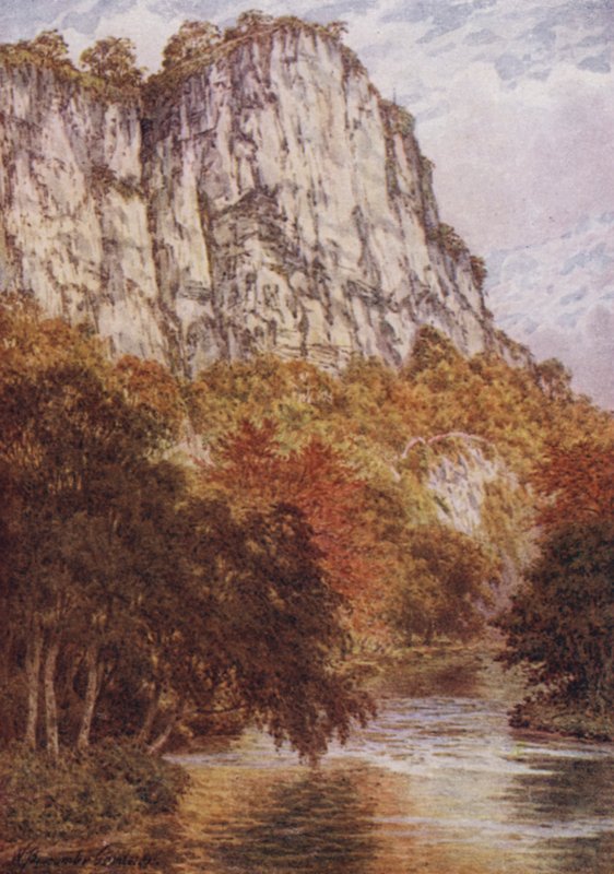 The High Tor, Matlock (farge litho) av William Biscombe Gardner