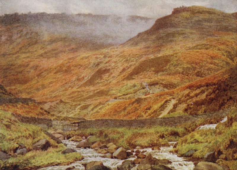Upper Tor Rocks fra Grindsbrook, nær Edale av William Biscombe Gardner