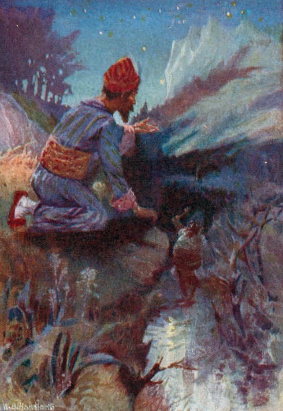 Illustrasjon for Vathek, An Arabian Tale, av William Beckford (farge litho) av William Bradshaw Handforth