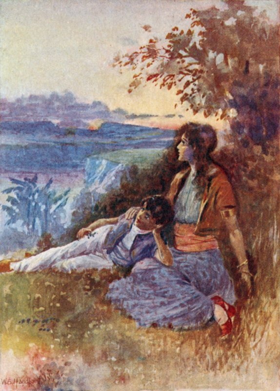 Illustrasjon for Vathek, An Arabian Tale, av William Beckford (farge litho) av William Bradshaw Handforth