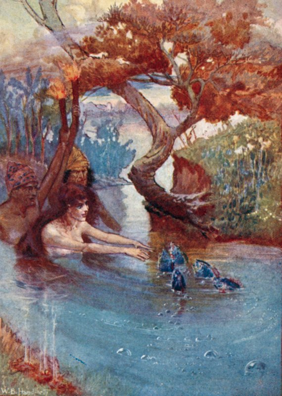 Illustrasjon for Vathek, An Arabian Tale, av William Beckford (farge litho) av William Bradshaw Handforth
