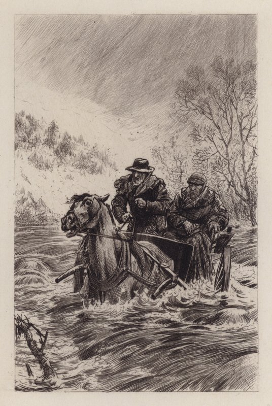 Gjennom flommen (gravering) av William Brassey (after) Hole