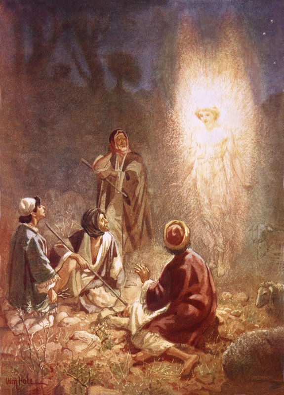 En engel som kunngjorde for gjeterne i Betlehem Jesu fødsel av William Brassey Hole